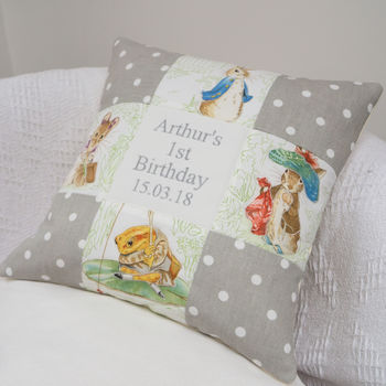 Beatrix Potter© Patchwork Birthday Cushion, 5 of 8