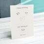 50th Birthday Still Shining Sterling Silver Heart Earrings, thumbnail 1 of 6
