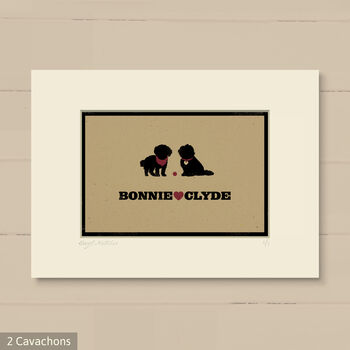 Personalised Cavachon Print For One Or Two Dogs, 11 of 12