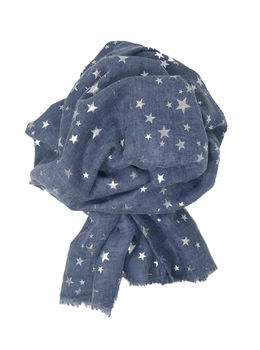 Stars Silver And Rose Gold Foil Scarf, 4 of 9