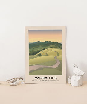 Malvern Hills Aonb Travel Poster Art Print, 3 of 8