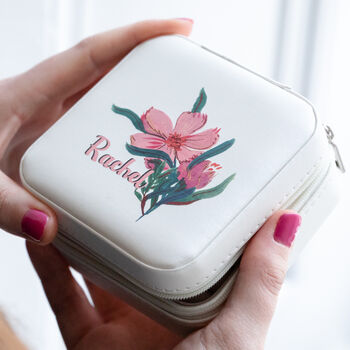 Personalised Name Floral Travel Jewellery Box, 3 of 6