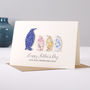 Personalised Liberty Penguin Family Father's Day Card, thumbnail 3 of 4
