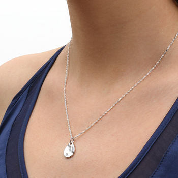 18ct Gold Plated Or Silver Molten Mini Drop Necklace, 2 of 5