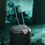 Sterling Silver Genuine Red Onyx Heart Pendant Necklace, thumbnail 2 of 12