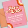 70's Retro Wedding Save The Date Cards, thumbnail 2 of 2