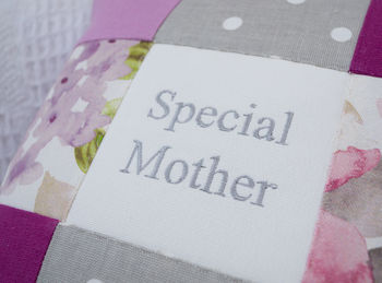 Special Mother Cushion Purple And Grey, 4 of 4
