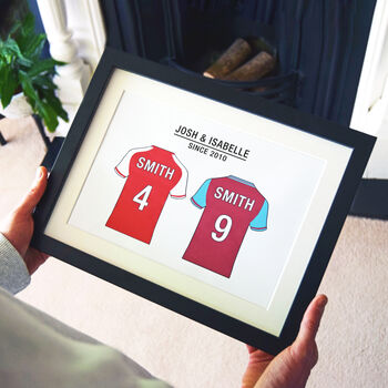 Personalised Football Team Print For Couples, 2 of 8