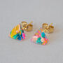Confetti Terrazzo Resin Earrings – Handmade Colourful Studs Birthday Gift, thumbnail 3 of 4