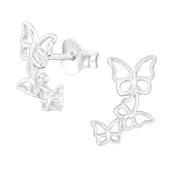 Butterfly Sterling Silver Earrings, 4 of 7