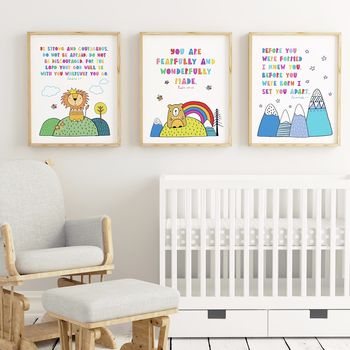 Be Strong And Courageous Bright Kids Print, 4 of 4