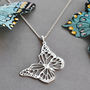 Sterling Silver Monarch Butterfly Necklace, thumbnail 1 of 5