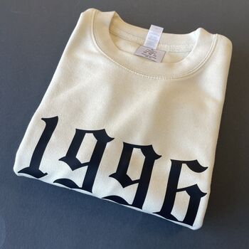 Personalised Year Sweatshirt Old English Font, 3 of 9