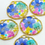 Pink And Blue Flowers Dangle Earrings Silver Or Gold, thumbnail 4 of 8