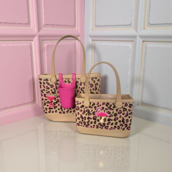 Waterproof Leopard Print Shopper/ Beach Totes, Customise With Bag Charms, 11 of 12