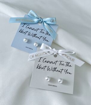 Bridesmaid Personalised Sterling Silver Pearl Earrings, 5 of 7