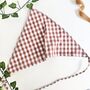 Cotton Rust Gingham Hair Scarf, Triangle Head Scarf, thumbnail 4 of 6