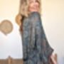 Ladies Kimono Robe Bamboo Silk Blue Batik Medina, thumbnail 10 of 10