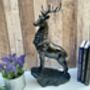 Large 41cm Stag Figurine Black And Brown Deer Ornament, thumbnail 11 of 11