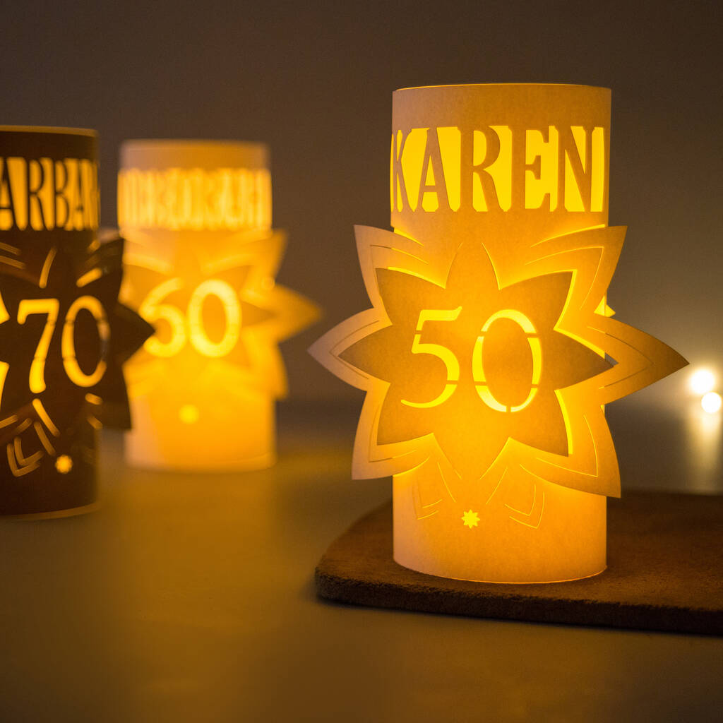 50th Personalised Birthday Star Lantern Centrepiece, 1 of 10