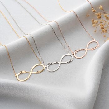 Personalised Infinity Necklace In Sterling Silver, 3 of 7