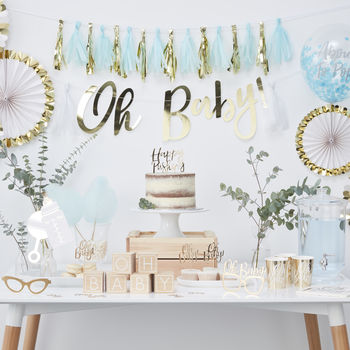 Blue And Gold Party Decoration Tassel Garland, 3 of 3