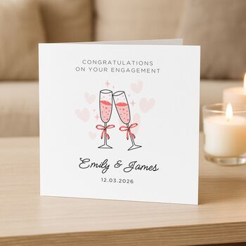 Personalised Simple Celebration Engagement Card For Couple Or Friends, 5 of 7