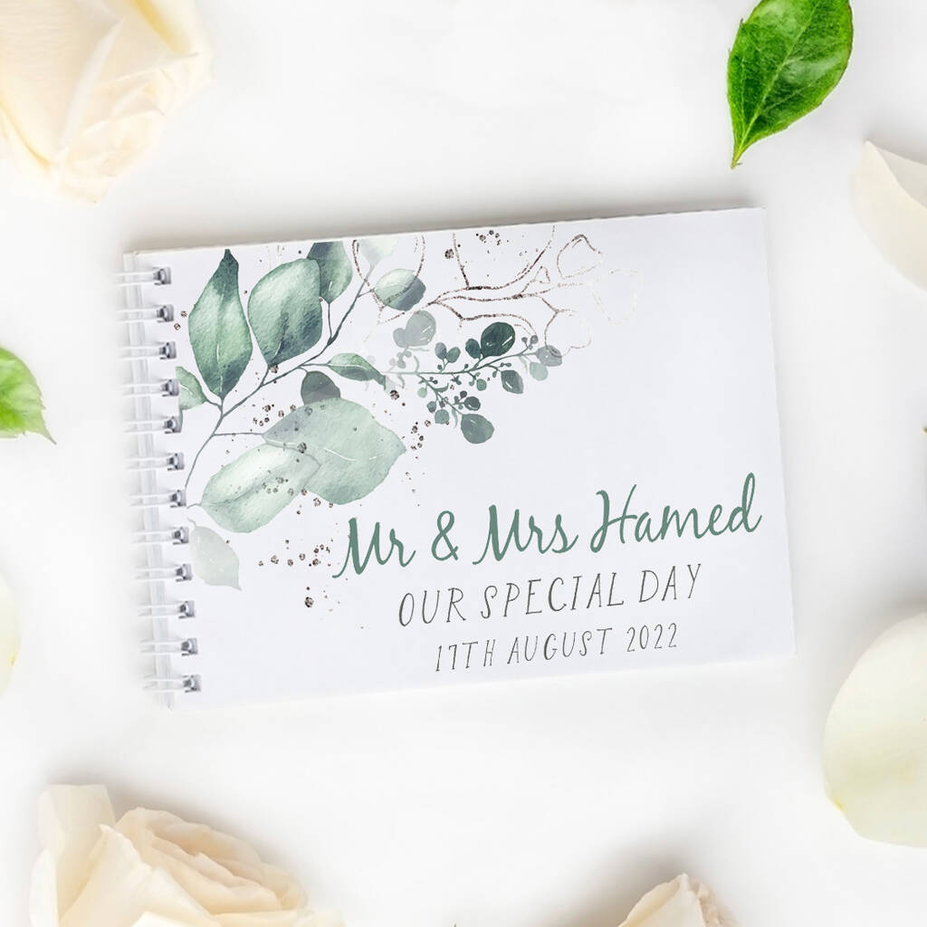 Personalised Botanical Wedding Guest Book By Love Lumi Ltd |  