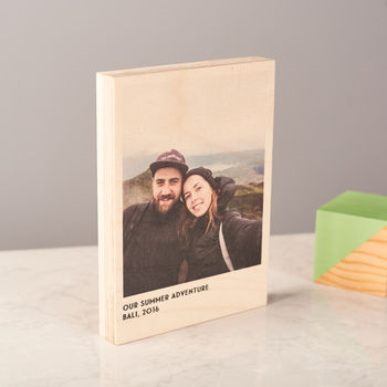 Personalised Wooden Birch Photo Block, 3 of 4