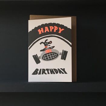 Race Car Dog Happy Birthday Greeting Card, 2 of 3