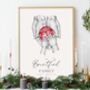 Personalised Christmas Family Of Four Print, thumbnail 4 of 6