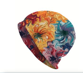 Soft Chemo Headwear Beanie Hat Bandana Colourful Swirls, 4 of 4
