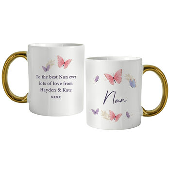 Personalised Butterfly Gold Handled Mug, 4 of 4