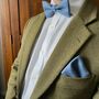 Islay Tweed Pocket Square In Blue, thumbnail 3 of 8