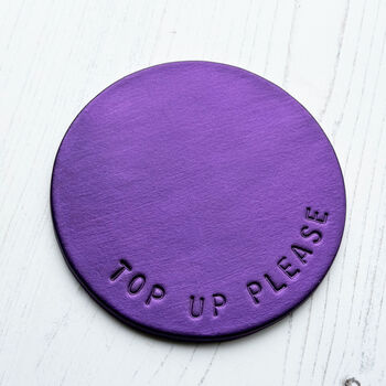 Personalised Leather Anniversary Gift Coaster For Home, 7 of 7
