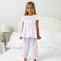Personalised Girl's Pink Lilac Smocked Pyjamas, thumbnail 1 of 2