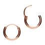 Mini Rose Gold Plated Huggie Hoop Sleeper Earrings, thumbnail 5 of 9