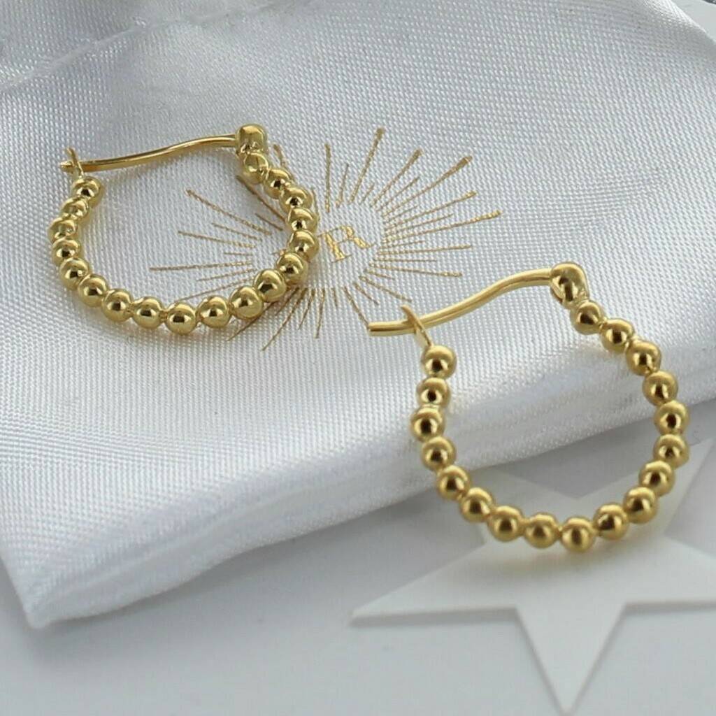 Gold Plated Sterling Silver Bobble Hoop Earrings By Francesca Rossi ...