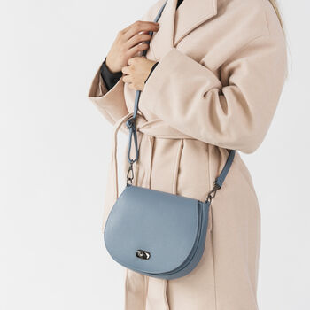Denim Blue Saddlebag Handbag, 3 of 12