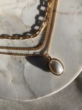 Layered Necklace With Pearl Pendant, 4 of 4