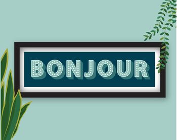 Framed Bonjour Typography Print, 7 of 8