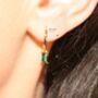 Emerald Hoop Earrings Mothers Day Gift, thumbnail 7 of 10