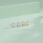 Tiny Droplet Cz Halo Stud Earrings In Sterling Silver, thumbnail 7 of 12