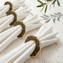 Set Of Four Honey Agate Napkin Rings With Gold Edge, thumbnail 1 of 2