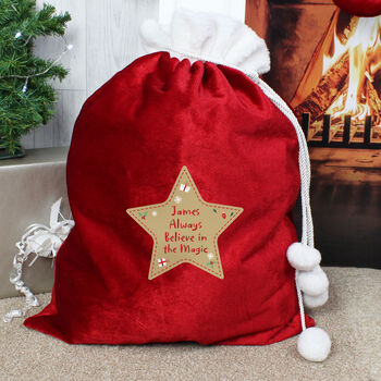 Personalised Special Delivery Luxury Red Sack, 4 of 4