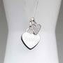 Engraved Silver Heart Necklace With Sparkly Heart, thumbnail 2 of 6