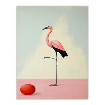 Playful Flamingo Fun Pink Bird Wall Art Print, 6 of 6