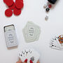 Personalised Wedding Olive Playing Cards In A Tin, thumbnail 1 of 7
