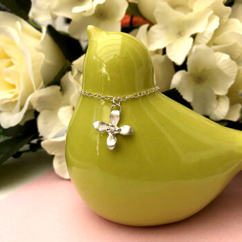 Sterling Silver Mini Lily Flower Necklace, 8 of 10