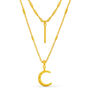 Crescent Moon Multi Strand Layering Charm Necklace, thumbnail 4 of 4